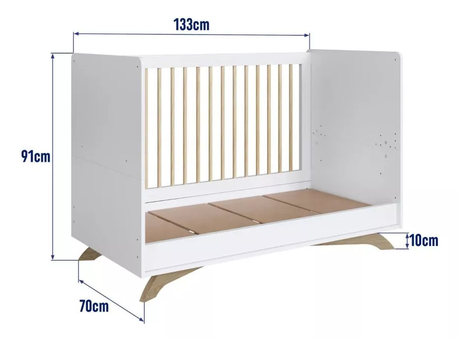 Juego de Dormitorio Infantil Cuna + Cajonera Rosa - Image 3