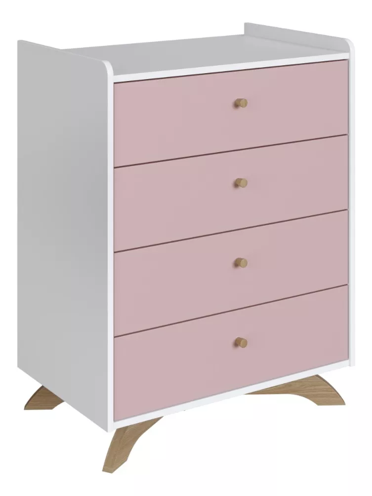 Juego de Dormitorio Infantil Cuna + Cajonera Rosa - Image 5