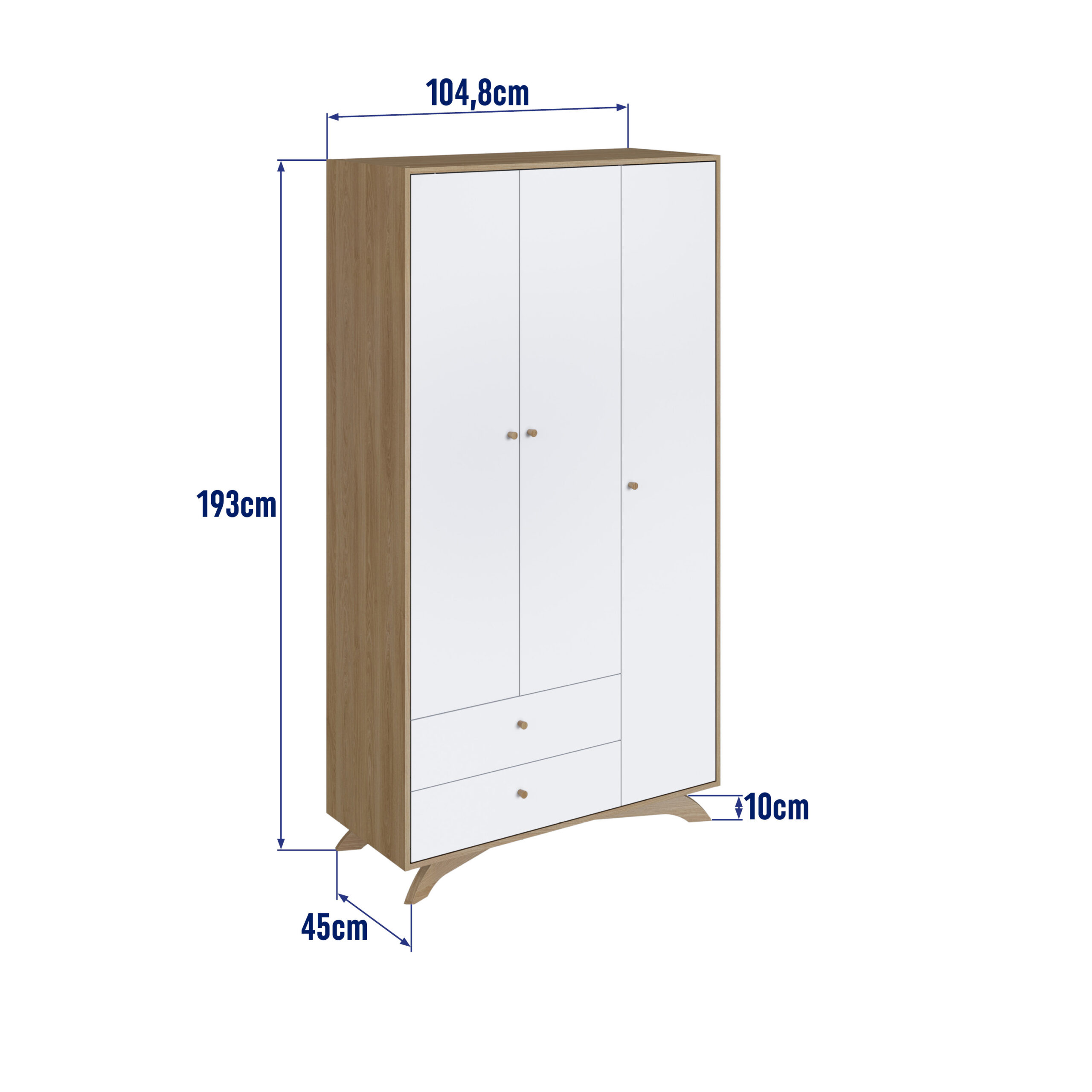 Ropero Infantil Blanco con Marrón - Imagen 2