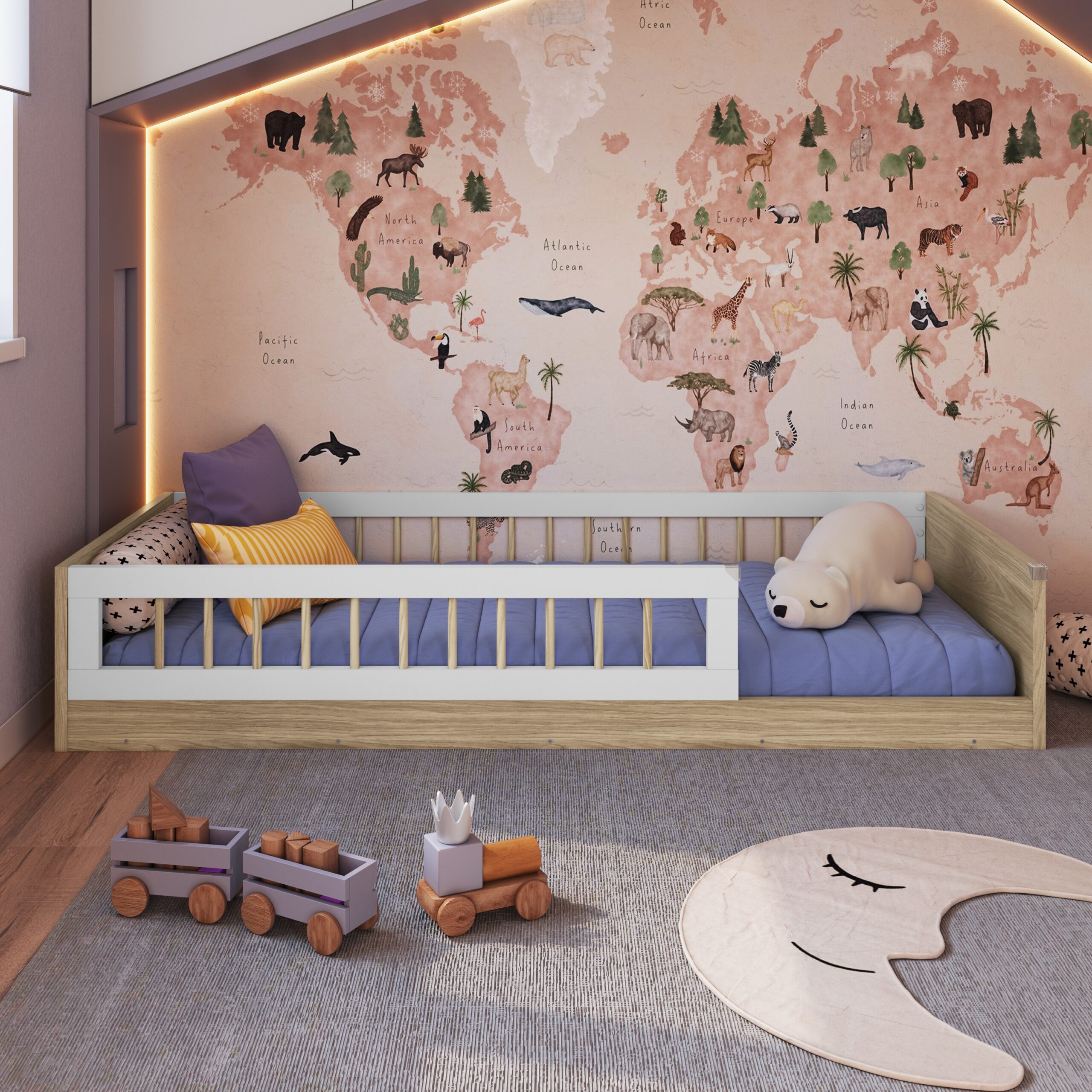 Cama Infantil Estilo Montessori Marrón - Imagen 2