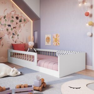 Cama Infantil Estilo Montessori Blanca
