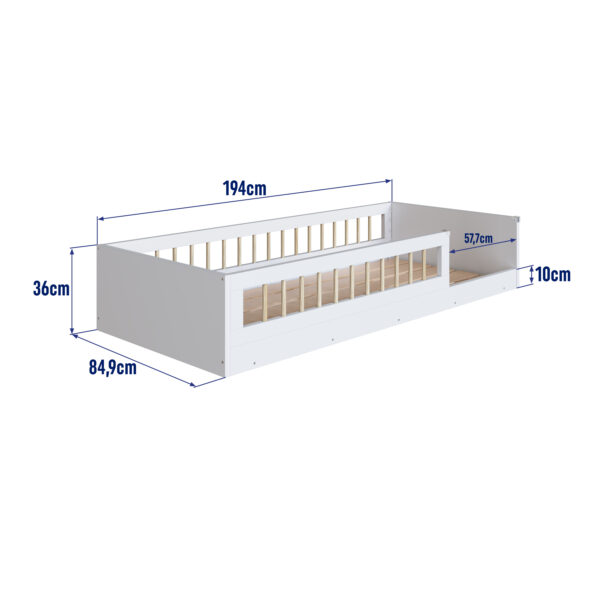 Cama Infantil Estilo Montessori Blanca - Imagen 6