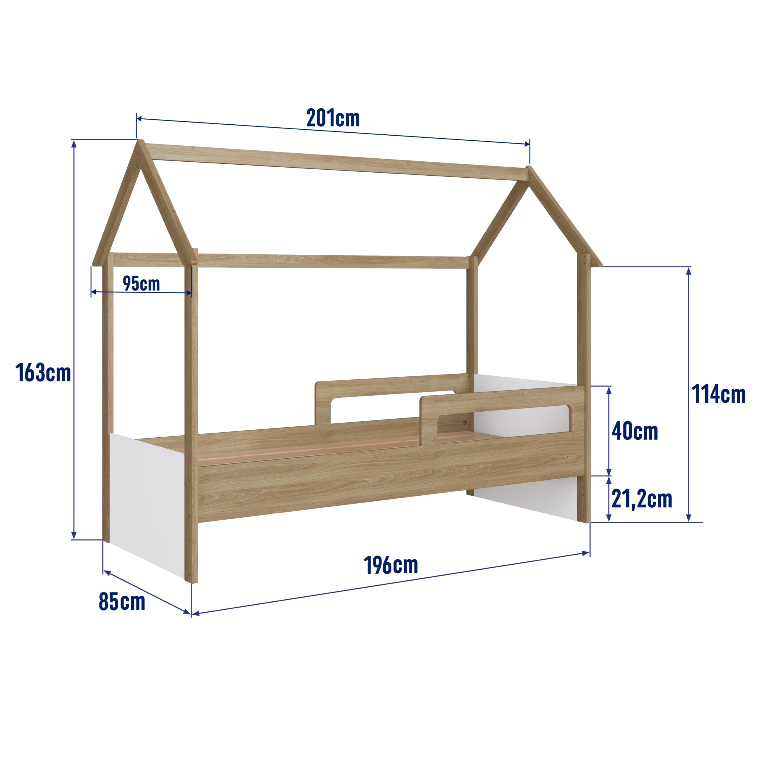 Cama Infantil Estilo Montessori Marrón con Blanco - Imagen 5