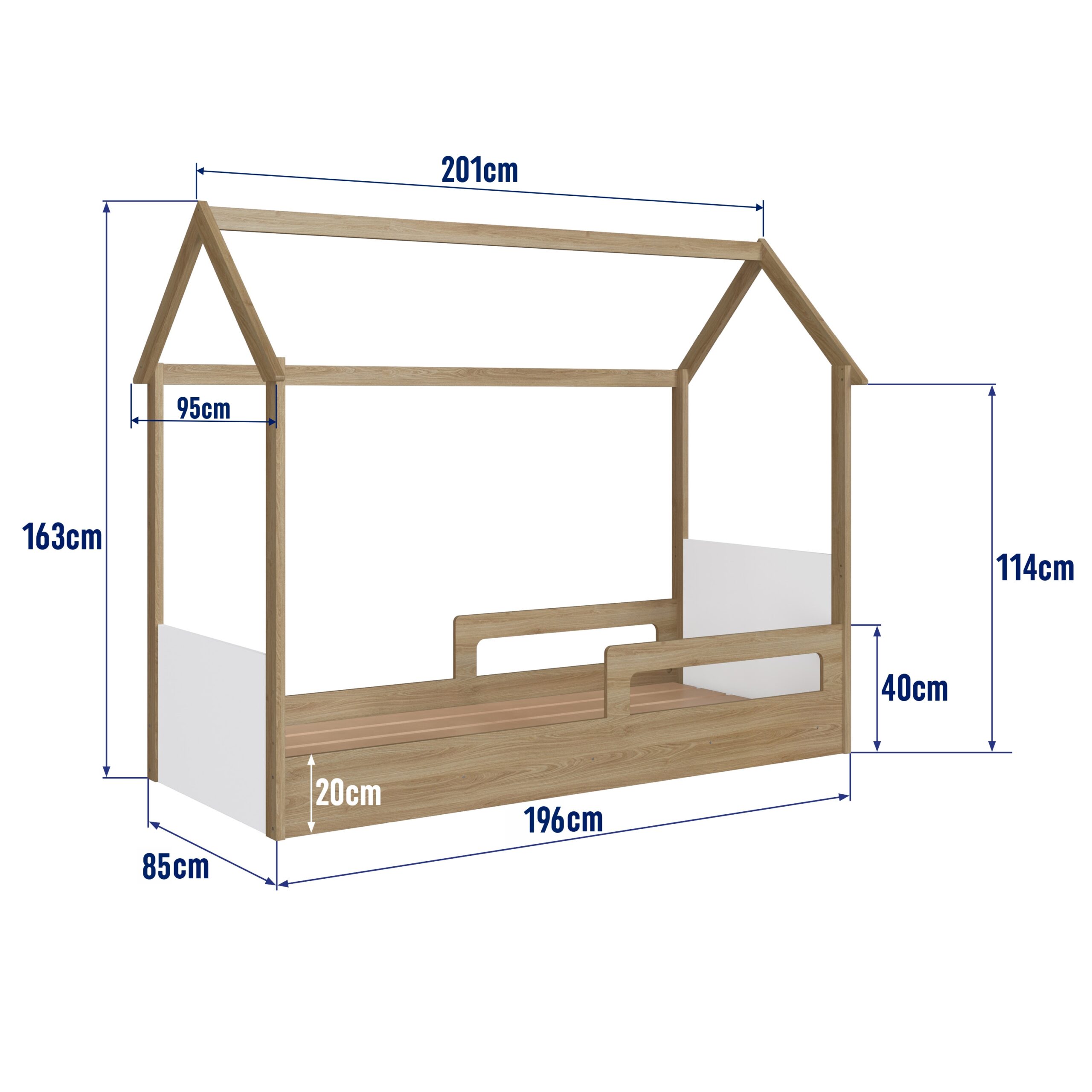 Cama Infantil Estilo Montessori Marrón con Blanco - Imagen 4