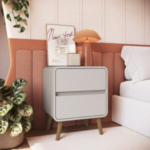 Mesa de Luz Beige con cajones